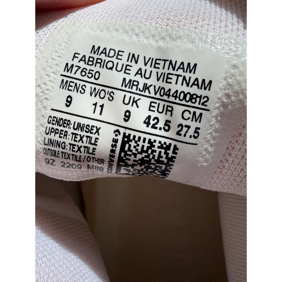 Converse Chuck Taylor All Star High Top Canvas White Sneakers Mens 9 Womens 11 - Picture 7 of 10